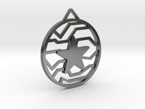 Winter Soldier Star Pendant (Large) in Fine Detail Polished Silver