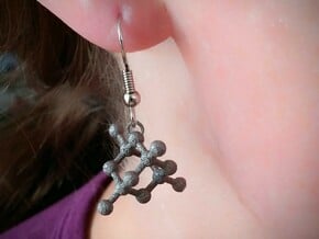 Diamond earrings in Polished Nickel Steel