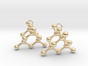 Diamond earrings in 14k Gold Plated Brass