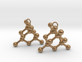 Diamond earrings in Polished Brass