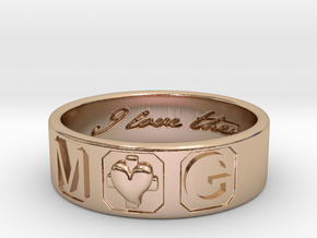 M and G Size 10 in 14k Rose Gold Plated Brass