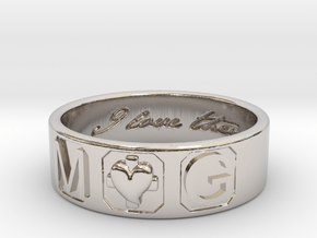 M and G Size 10 in Rhodium Plated Brass