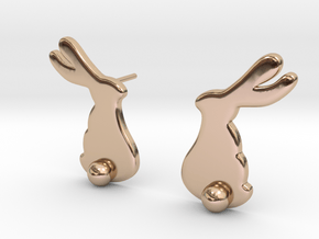 Rabbit Stud in 14k Rose Gold Plated Brass