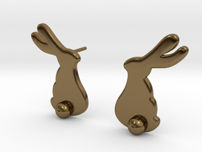 Rabbit Stud in Polished Bronze