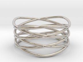 Triple Loop Ring (8) in Rhodium Plated Brass