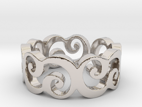 C Ring Thick by Cameleor Ring Size 7.75 in Rhodium Plated Brass