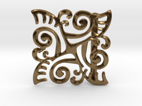 Ornate Belt Buckle  in Polished Bronze