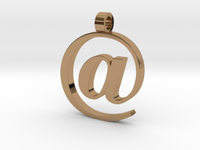 At Logo Pendant or keychain in Polished Brass