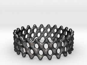 Lattice Ring No.1 in Polished and Bronzed Black Steel