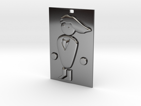 PC Master Race Keychain in Fine Detail Polished Silver