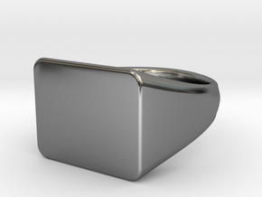 Customizable signet Ring Rectangular in Fine Detail Polished Silver