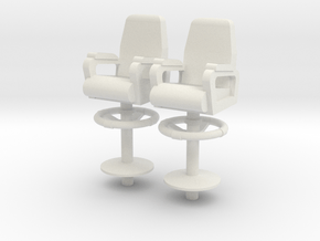 1:18 scale Capt Chairs in a a set of 2 in White Natural Versatile Plastic