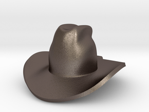 cowboy hat in Polished Bronzed Silver Steel