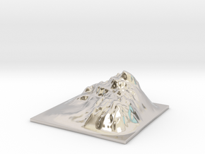 Mountain Landscape 1 in Rhodium Plated Brass