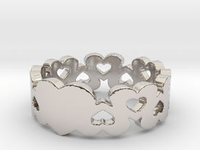 True Love Ring in Rhodium Plated Brass: 6 / 51.5