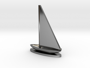 Sailboat in Fine Detail Polished Silver