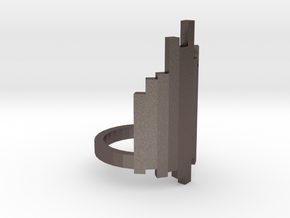 Ring Tower (size 9) in Polished Bronzed Silver Steel