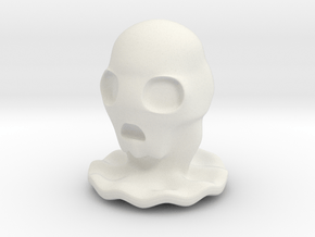 Halloween Character Hollowed Figurine: SkullGhosty in White Natural Versatile Plastic