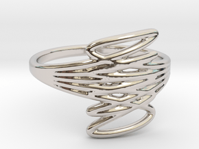 Flows Ring size 7 in Rhodium Plated Brass