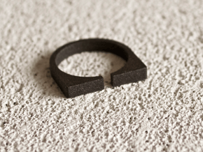 "Snulla" Ring - Size Medium in Matte Black Steel