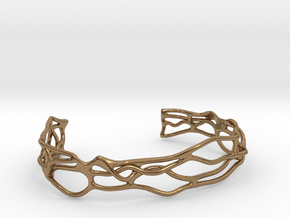 Bracelet abstract #5 medium size in Natural Brass