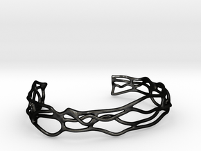 Bracelet abstract #5 medium size in Matte Black Steel