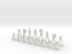 minimal hollow chess set in White Natural Versatile Plastic
