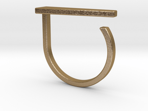 Adjustable ring. Basic model 10. in Polished Gold Steel