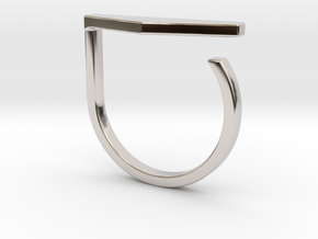 Adjustable ring. Basic model 11. in Rhodium Plated Brass