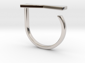 Adjustable ring. Basic model 12. in Rhodium Plated Brass