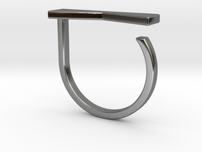Adjustable ring. Basic model 12. in Fine Detail Polished Silver