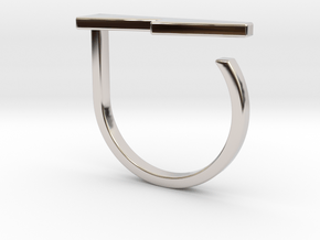 Adjustable ring. Basic model 13. in Rhodium Plated Brass