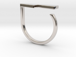 Adjustable ring. Basic model 14. in Rhodium Plated Brass