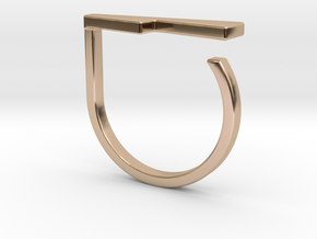 Adjustable ring. Basic model 14. in 14k Rose Gold Plated Brass