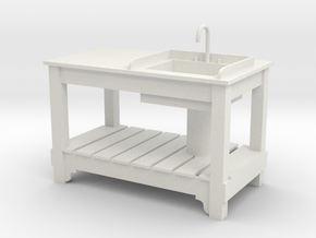 1:24 Sink Table1 (NOT FULL SIZE) in White Natural Versatile Plastic
