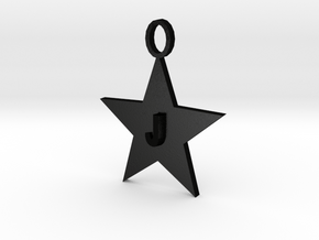 Necklace Letter J in Matte Black Steel