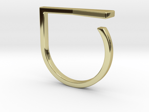 Adjustable ring. Basic model 16. in 18k Gold Plated Brass