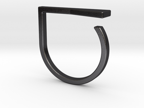 Adjustable ring. Basic model 16. in Polished and Bronzed Black Steel