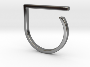Adjustable ring. Basic model 0. in Fine Detail Polished Silver
