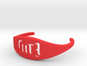 Bangle Evil Girl 180 Rotational Ambigram 01 in Red Processed Versatile Plastic