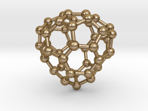 0255 Fullerene C42-34 c1 in Polished Gold Steel
