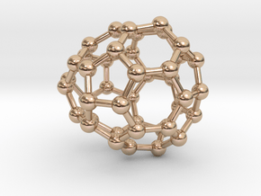 0256 Fullerene C42-35 cs in 14k Rose Gold Plated Brass