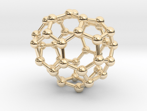 0258 Fullerene C42-37 c1 in 14k Gold Plated Brass