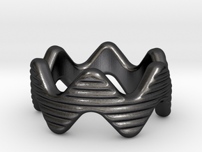 Zott Ring 22 - Italian Size 22 in Polished and Bronzed Black Steel