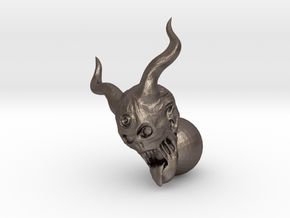 Demon Head Knob in Polished Bronzed Silver Steel