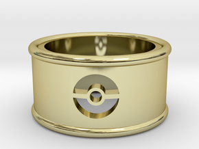 Pokeball Cutout Ring size 7 in 18K Gold Plated