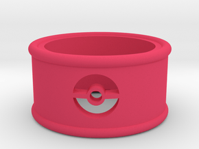 Pokeball Cutout Ring size 7 in Pink Processed Versatile Plastic