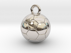 SOCCER BALL A in Rhodium Plated Brass