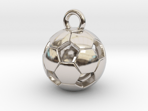 SOCCER BALL D in Rhodium Plated Brass