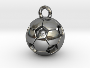 SOCCER BALL D in Fine Detail Polished Silver